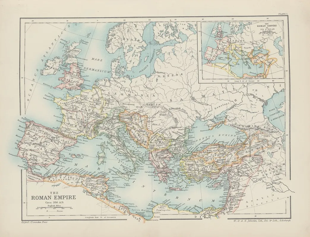 The‎ ‎roman‎ ‎empire Circa 350 A D by Reginald Lane Poole - Canvas Print