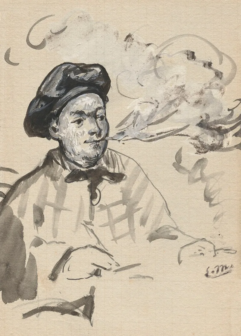 Theodore De Banville Ecrivant Et Fumant La Cigarette