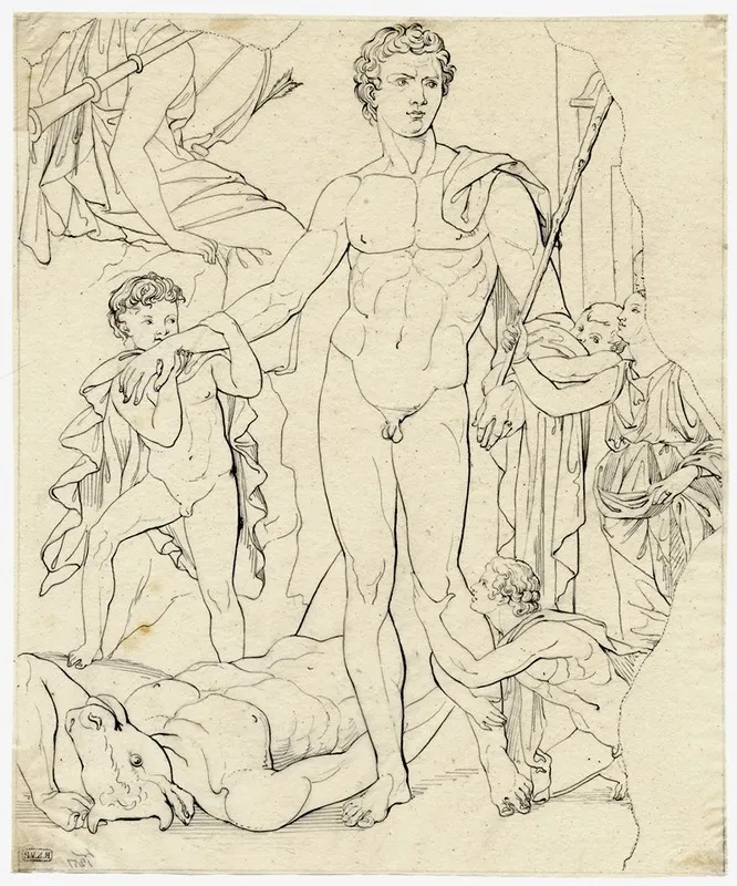 Theseus Honoured After His Victory Over The Minotaur by David Humbert de Superville - Canvas Print