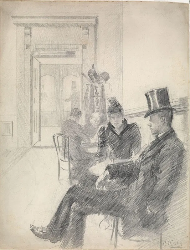 Thorolf Holmboe Og Frue Pa Grand Cafe