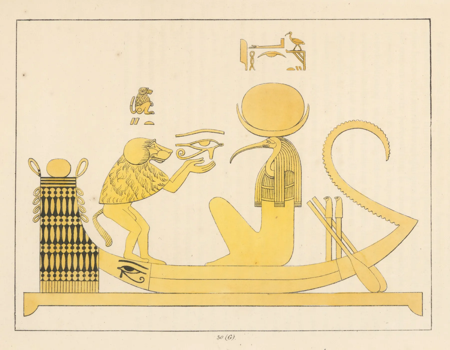 Thoth Le Second Hermes Identifie Avec La Lune by Léon-Jean-Joseph Dubois - Canvas Print