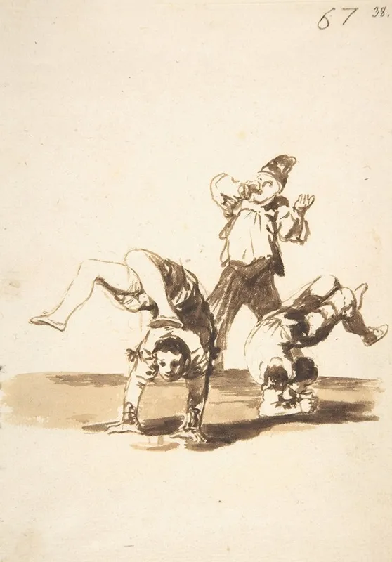 Three Acrobats 2 by Francisco de Goya - Canvas Print