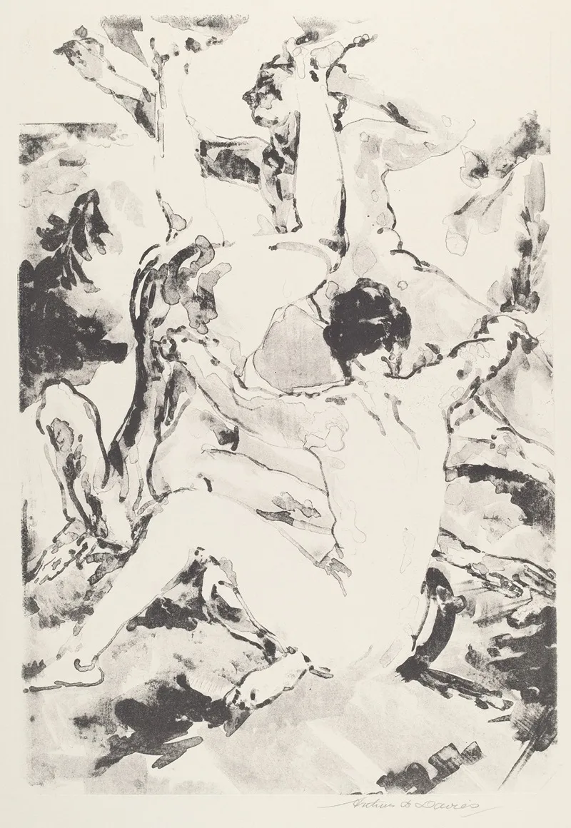 Three Acrobats 3 by Arthur Bowen Davies - Canvas Print