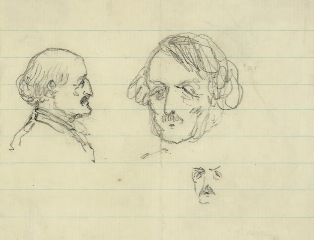 Three Bust Portraits Including Benjamin Butler