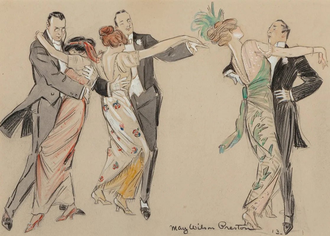 Three Dancing Couples by May Wilson Preston - Canvas Print