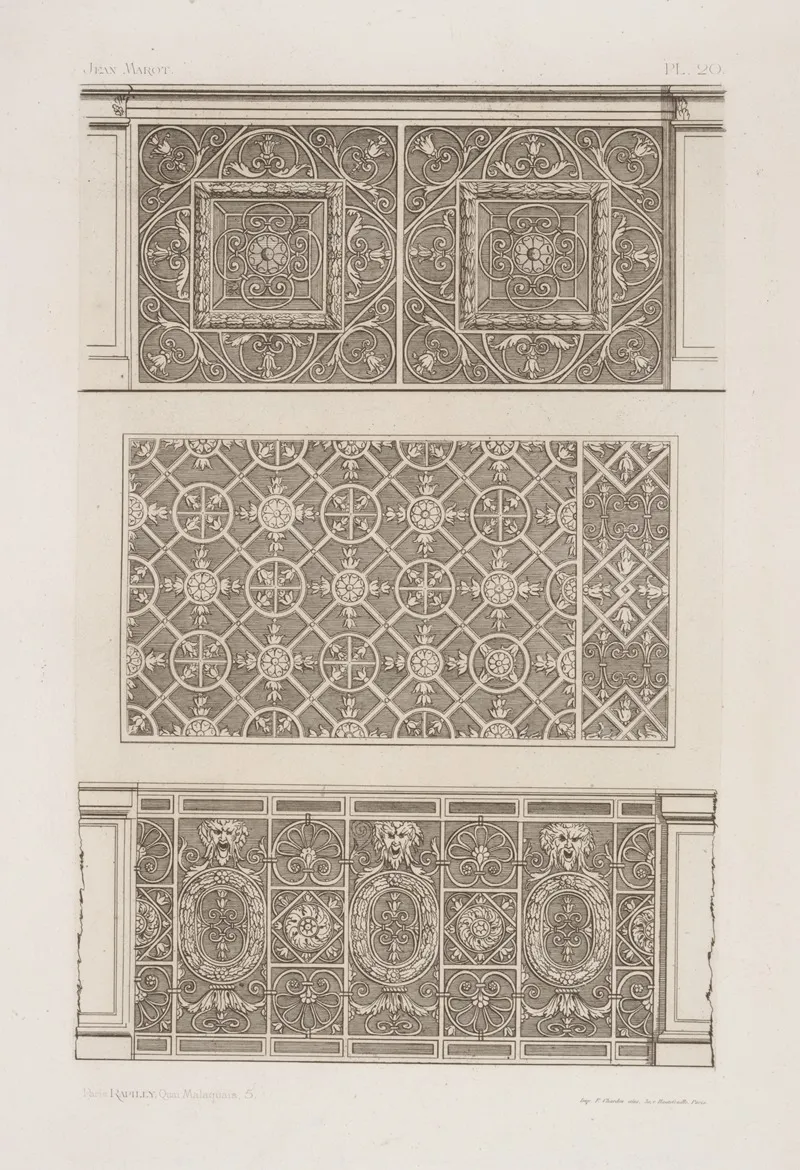 Three Designs For Wall Panels by André-Charles Boulle - Canvas Print