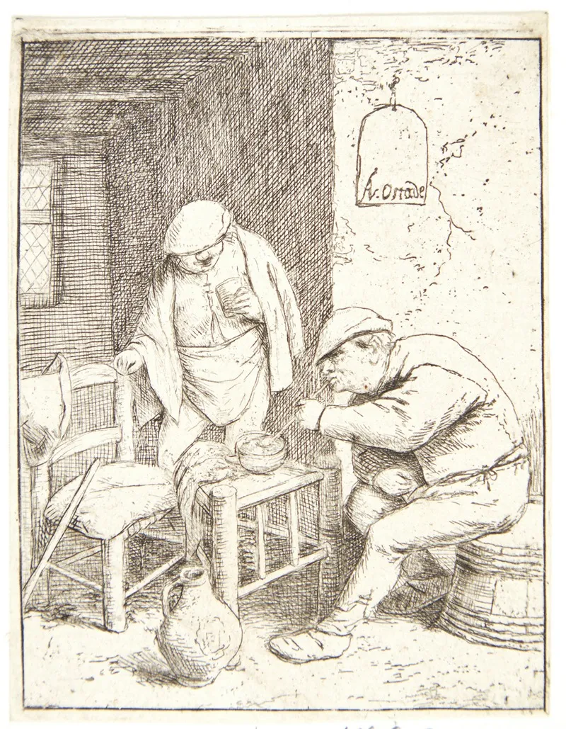 Three Farmers Smoking And Drinking In A Tavern 2