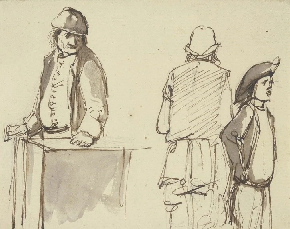 Three Farmers by Jean-Jacques de Boissieu - Canvas Print