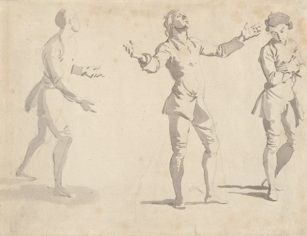 Three Figure Studies by Giovanni Paolo Panini - Canvas Print