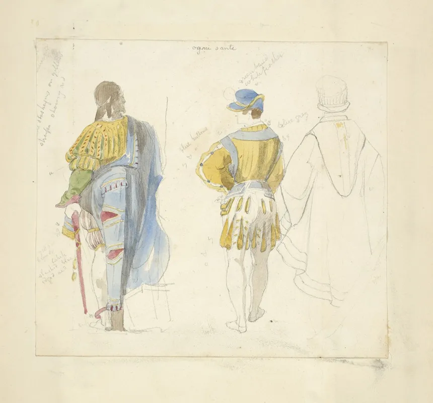 Three Figures Back View Ognissanti by Stewart Watson - Canvas Print