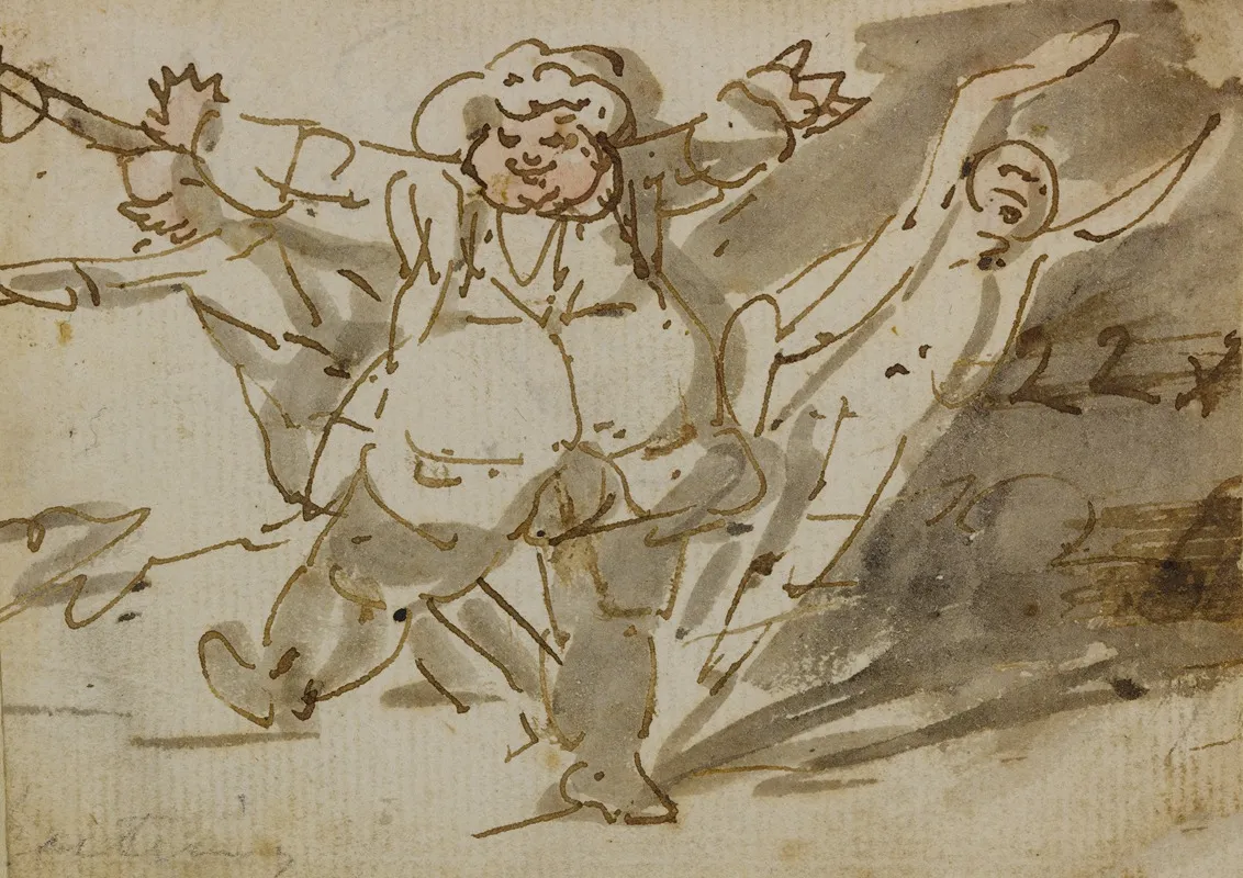Three Fleeing Men