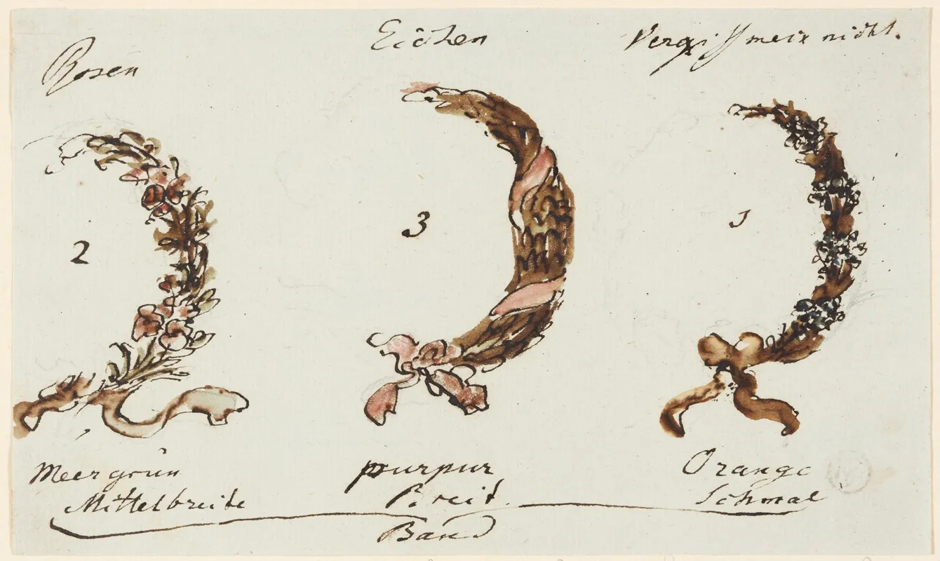 Three Half Floral Wreaths