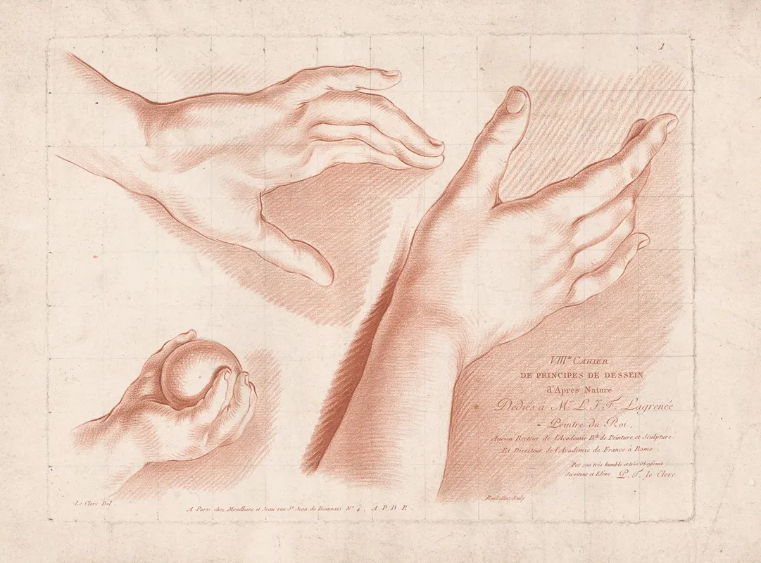 Three Hands by Louis-François Roubiliac - Canvas Print