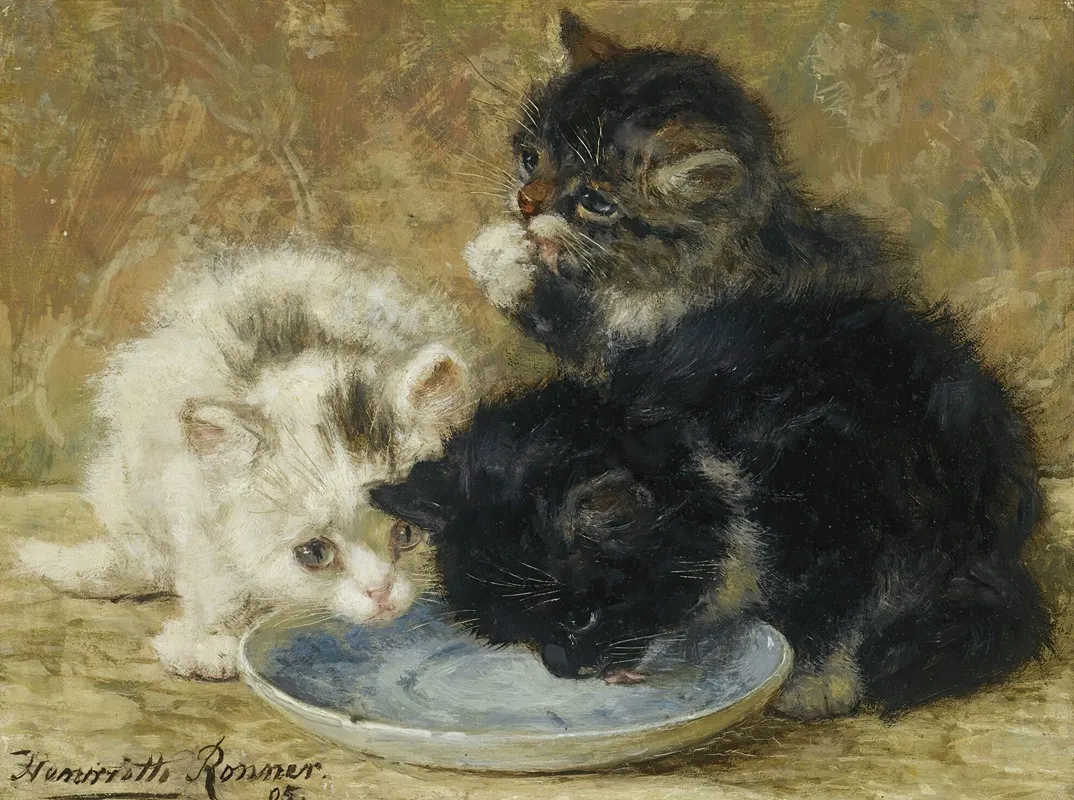Three Kittens 3 by Henriëtte Ronner-Knip - Canvas Print