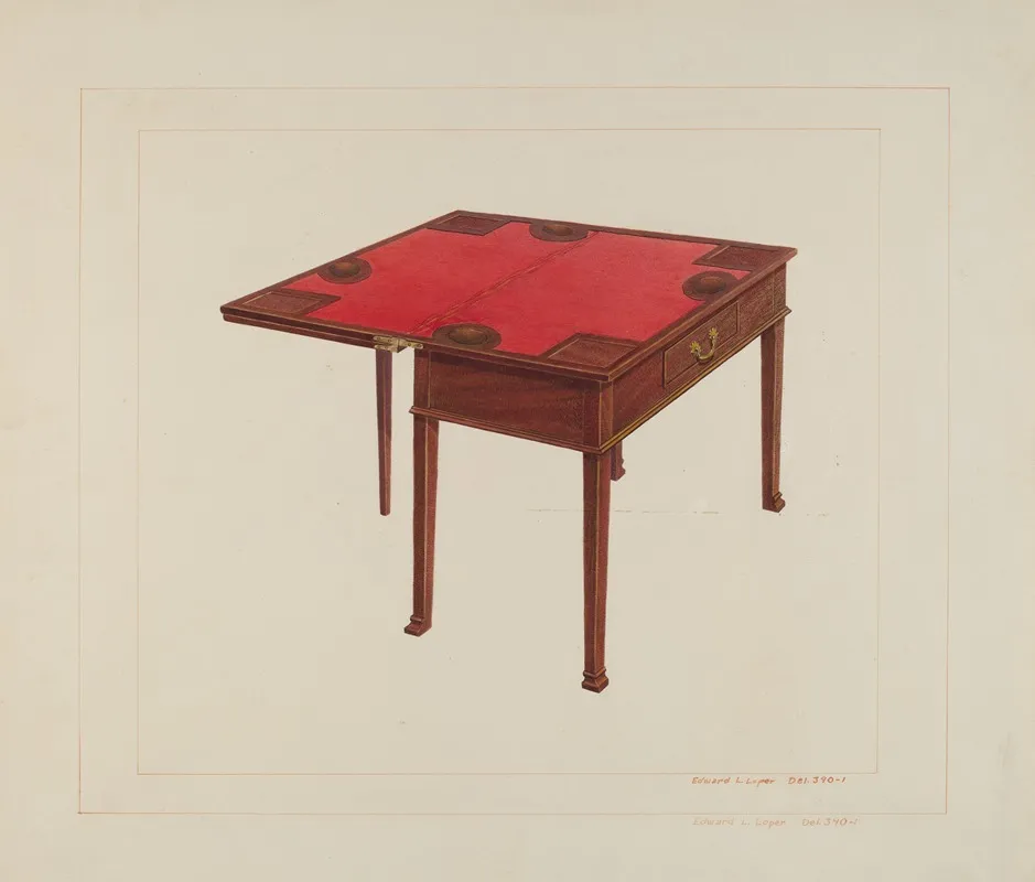 Three Leaf Gaming Table by Edward L. Loper - Canvas Print