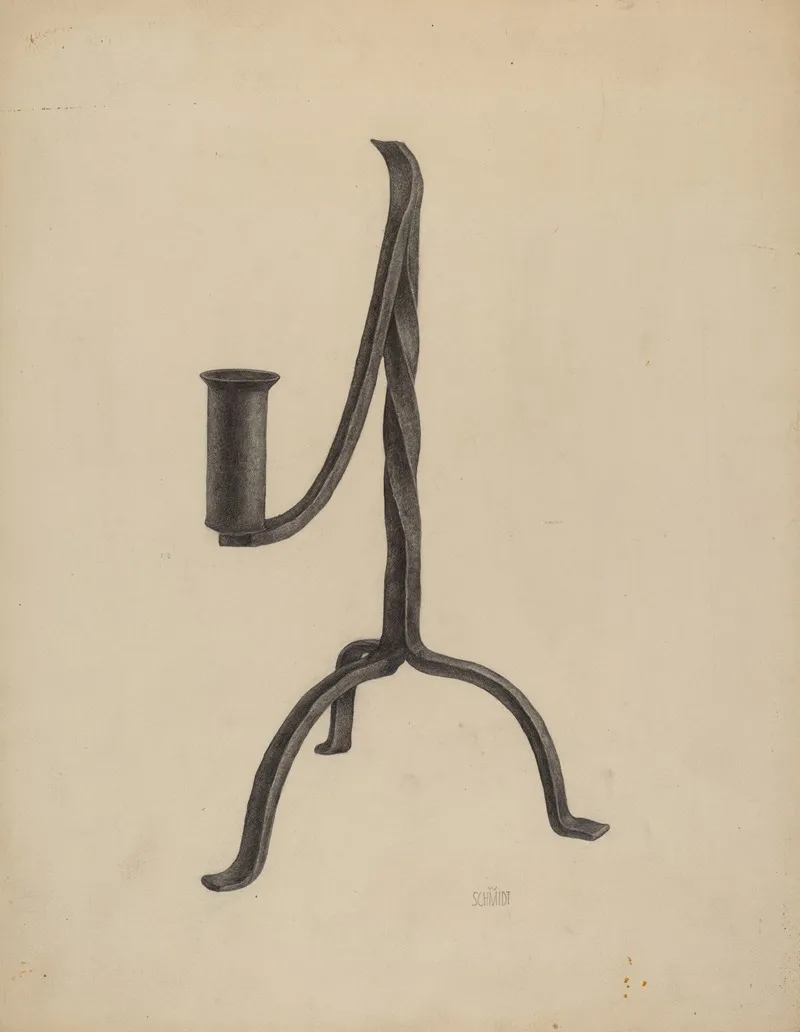 Three Legged Candlestick by William Schmidt - Canvas Print