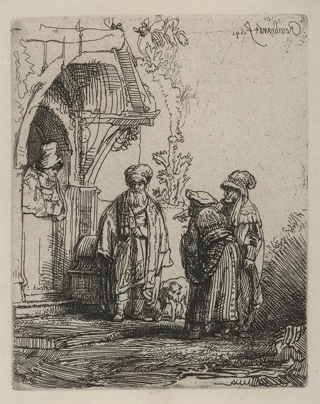 Three Oriental Figures by Rembrandt van Rijn - Canvas Print