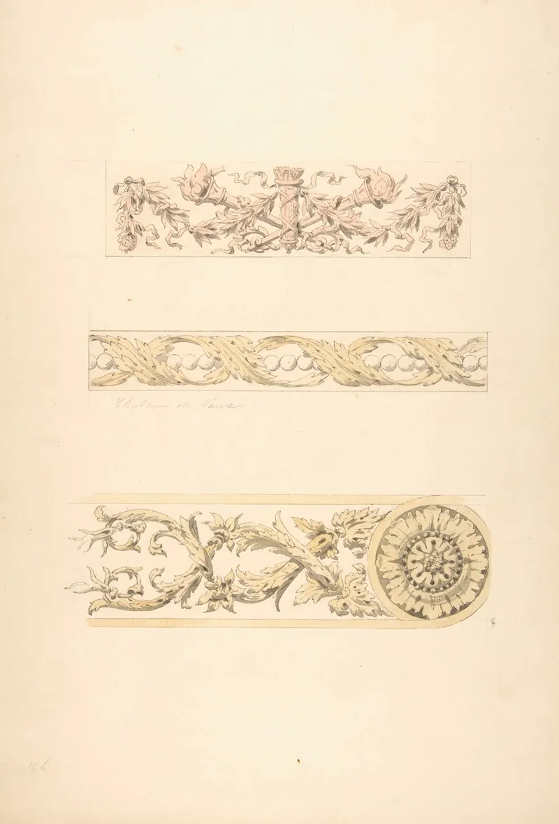 Three Ornamental Motifs In Rococco Style