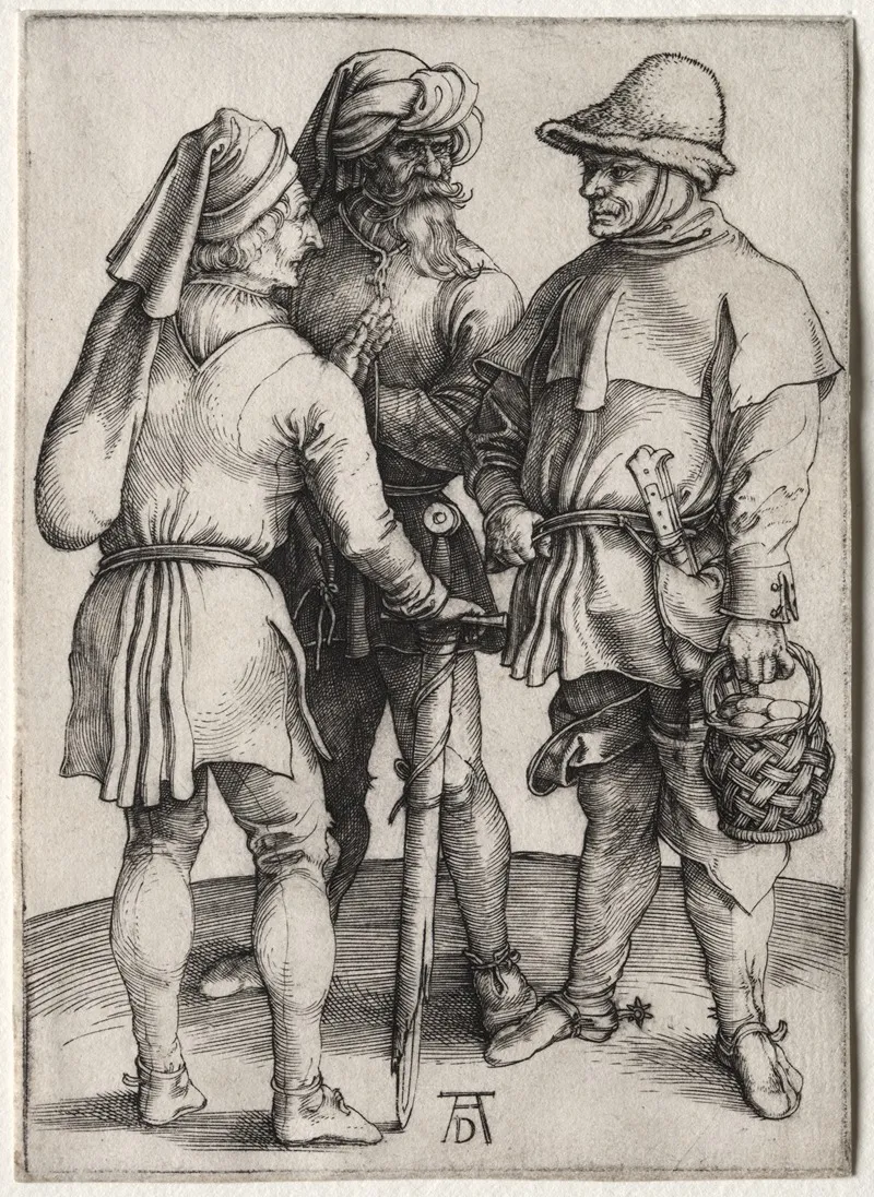 Three Peasants In Conversation