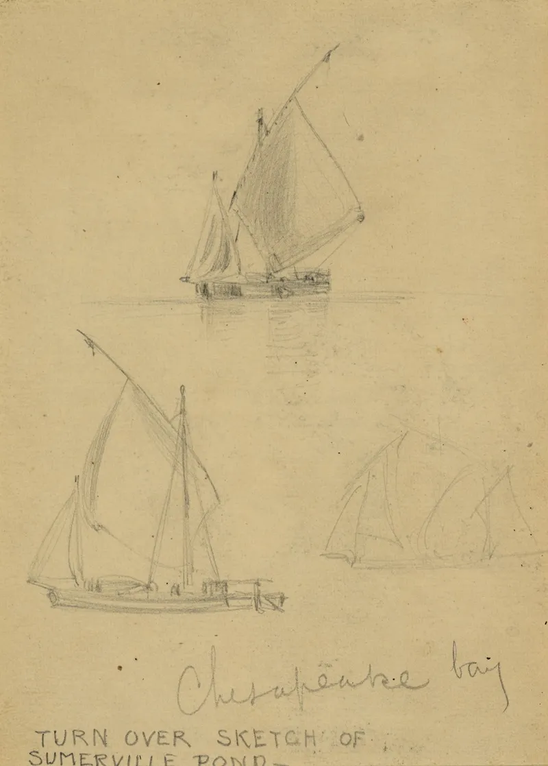 Three Sailboats On Chesapeake Bay