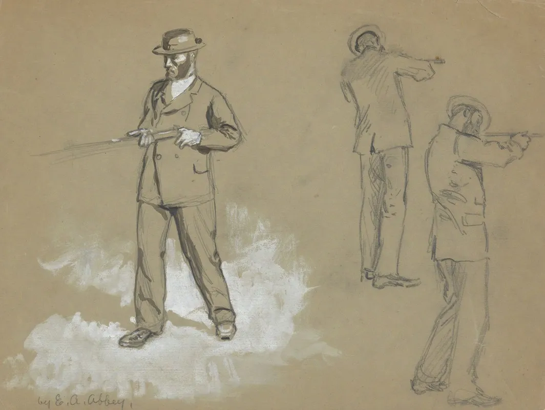 Three Sketches Of A Man With A Gun