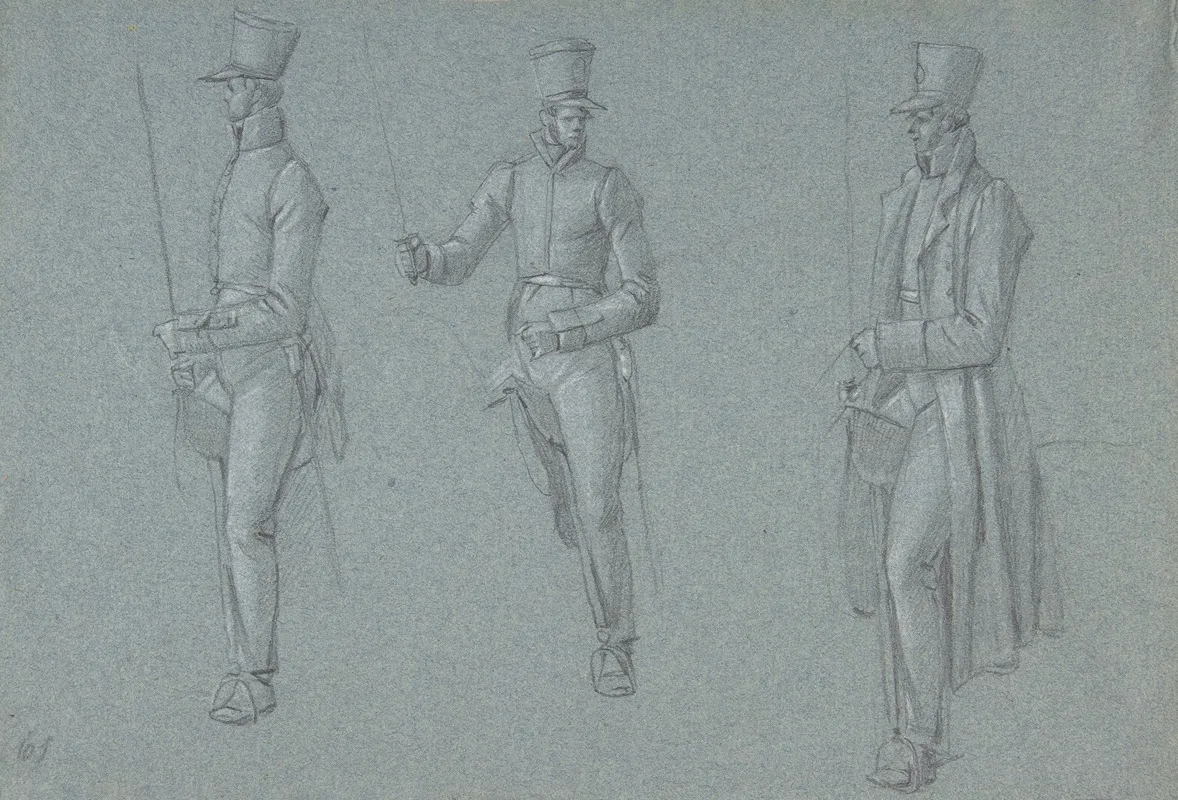 Three Studies On A Man On A Saddle