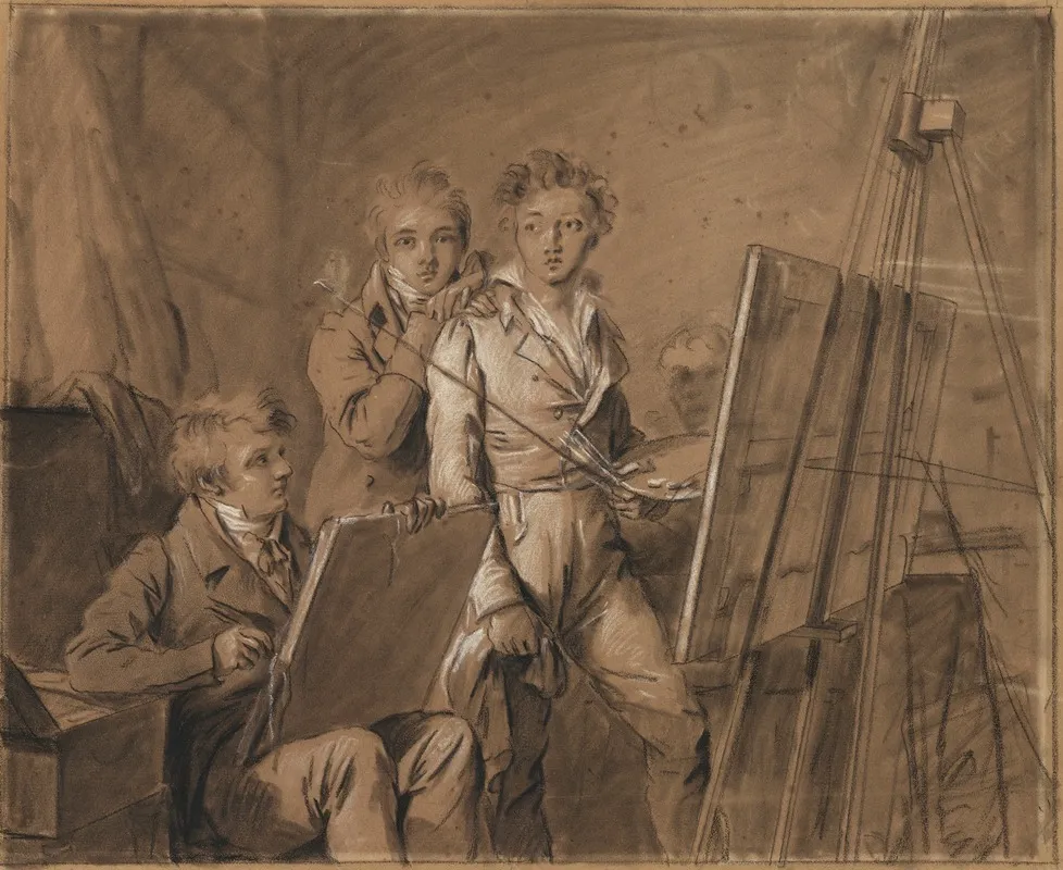 Three Young Artists In A Studio