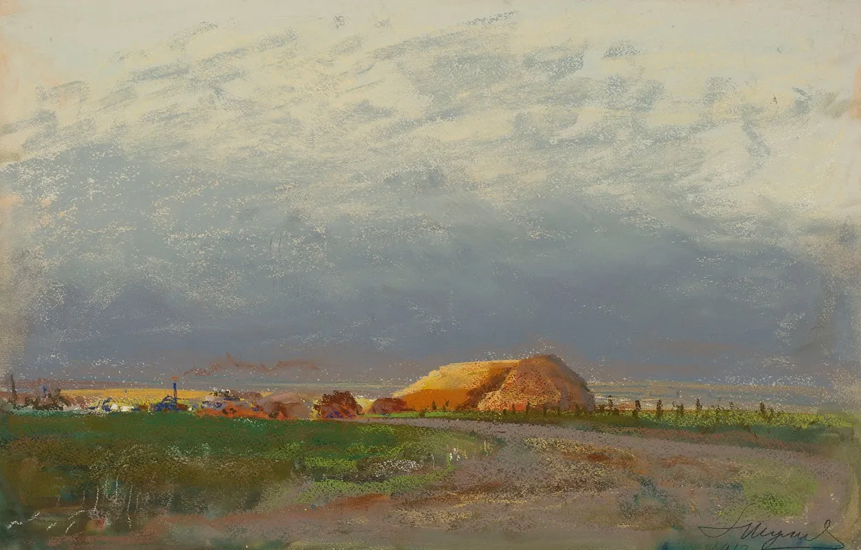 Threshing In Ukraine by Leon Wyczółkowski - Canvas Print