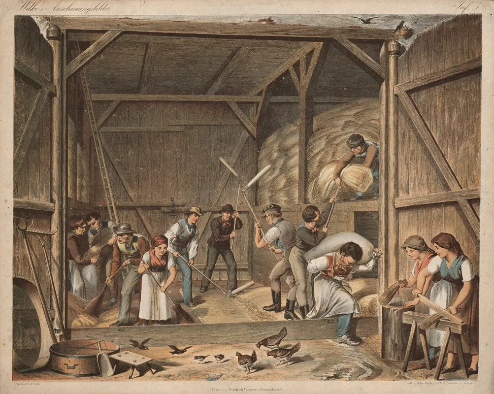 Threshing by A. Toller - Canvas Print