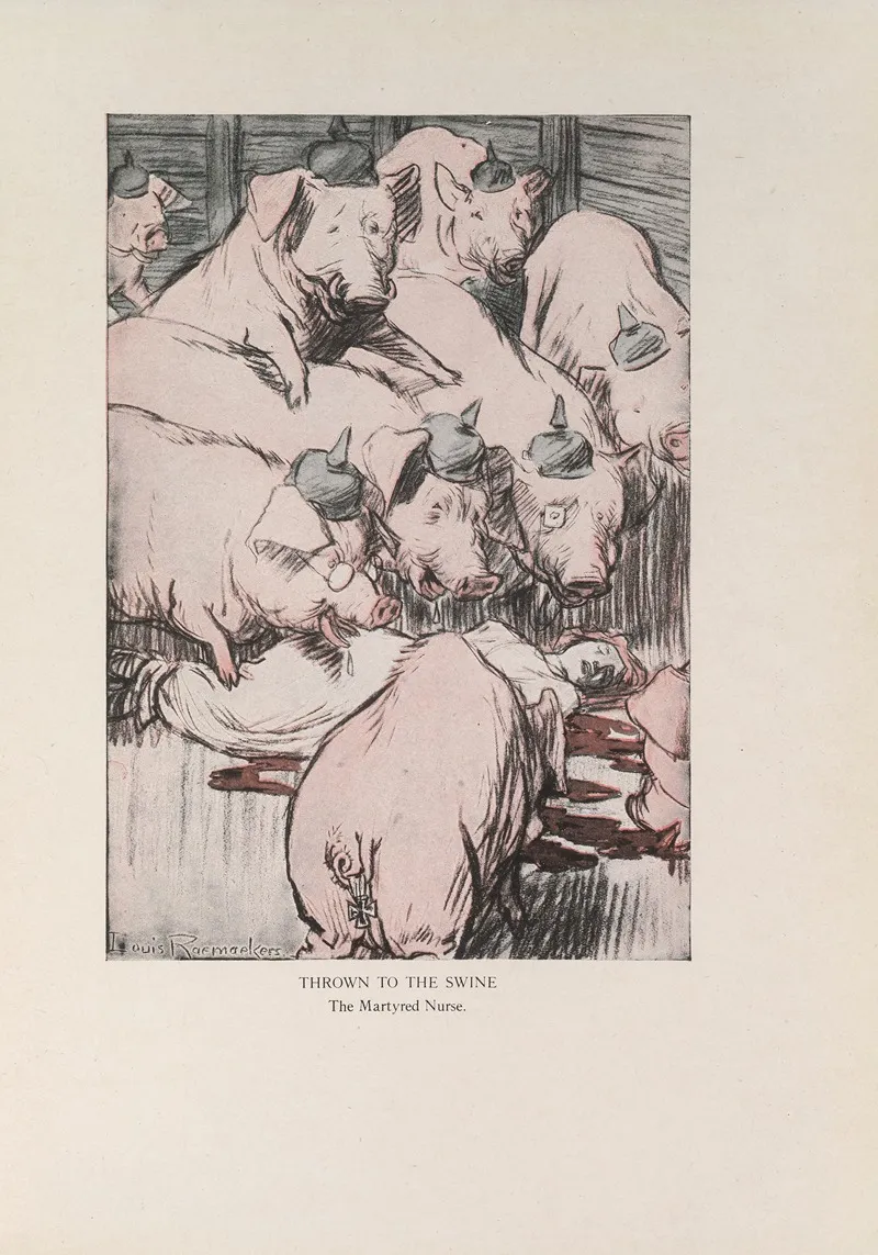 Thrown To The Swine by Louis Raemaekers - Canvas Print