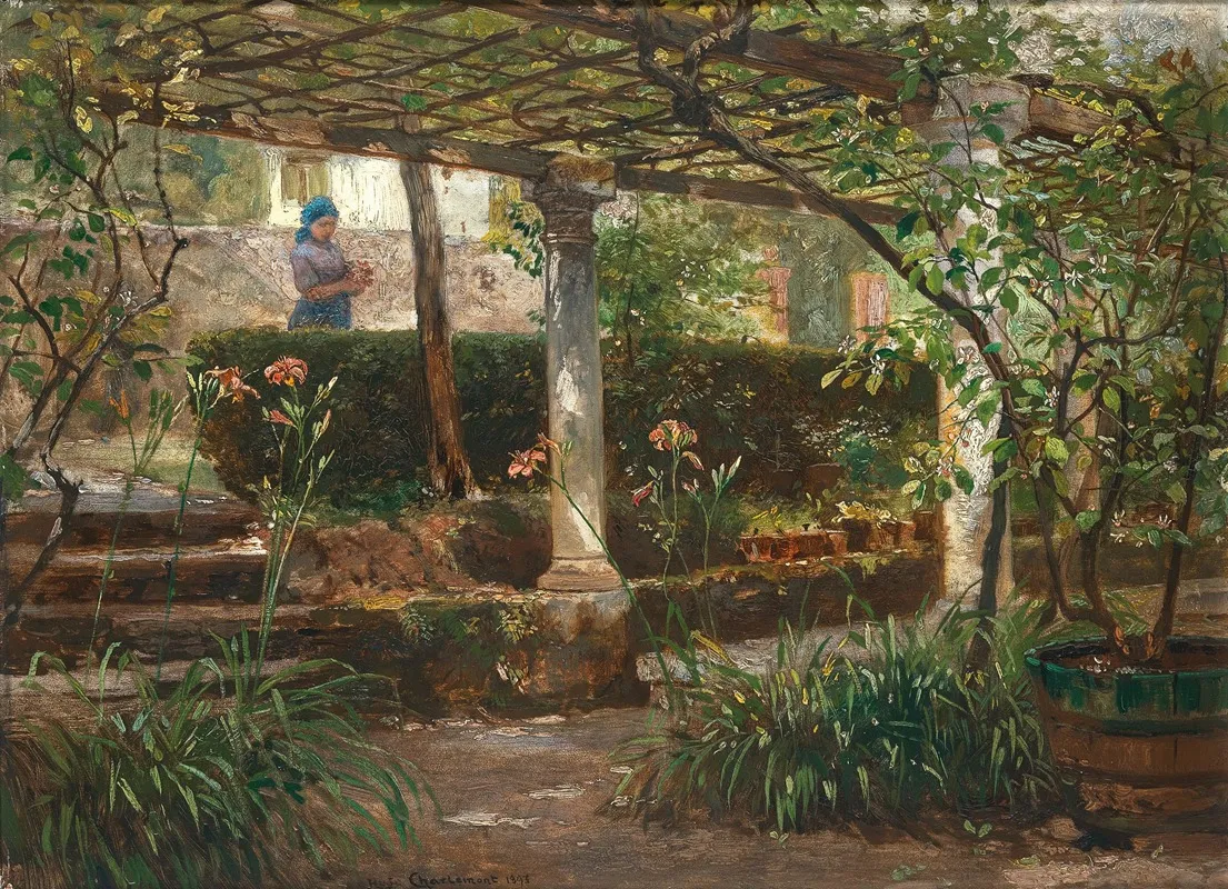 Tiger Lilys On Southern Terrace by Hugo Charlemont - Canvas Print