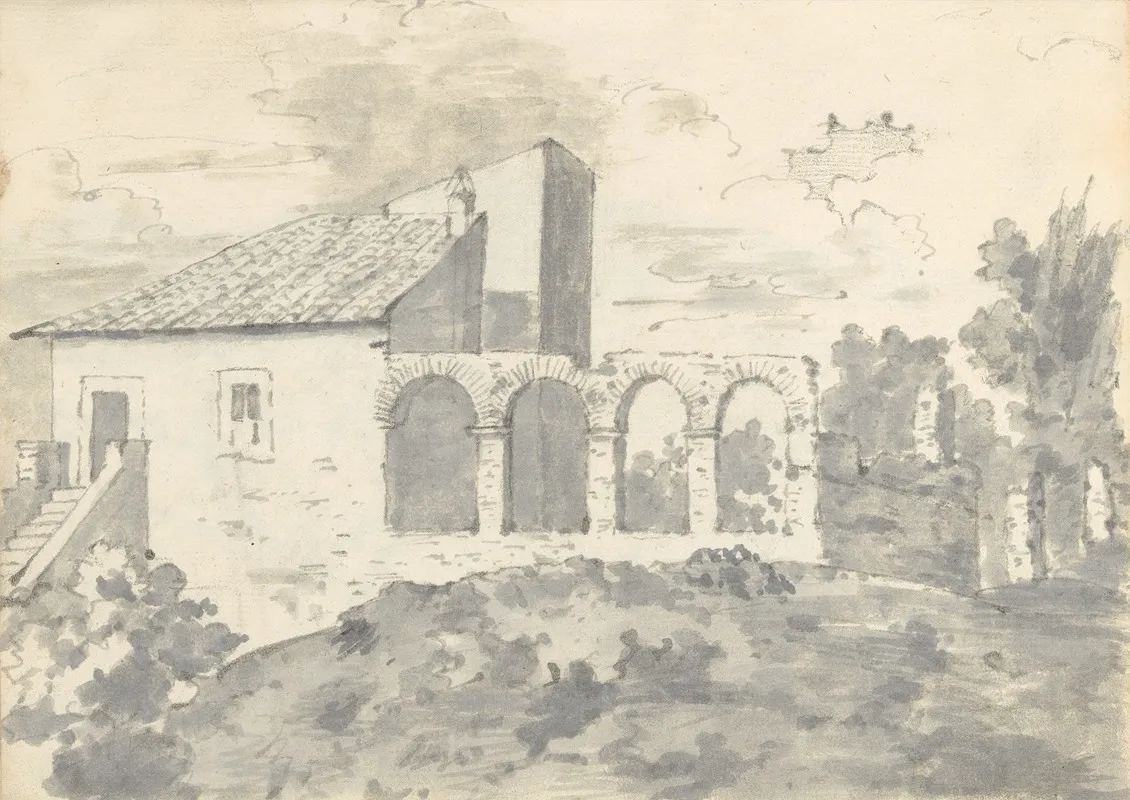 Tile Roofed Building With An Arcade