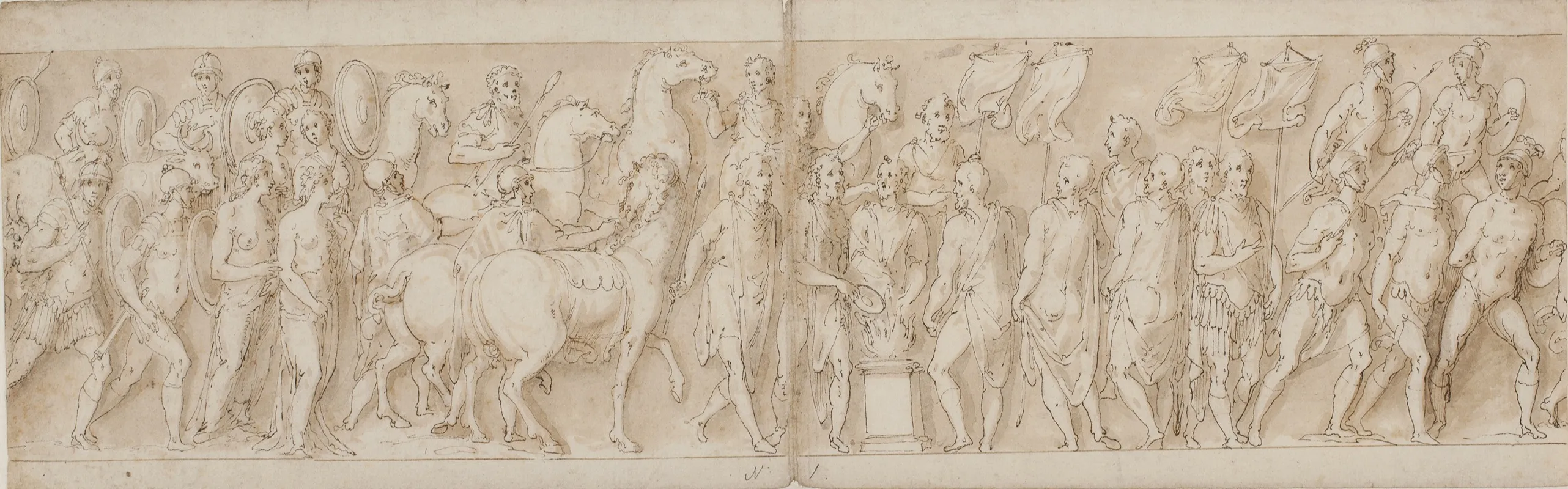 Tilfangetagne Kvinder Fores Bort Livvagternes Optog Marcus Aurelius Ofrer Ved Et Alter Marcus Aurelius Betragter Et Angreb