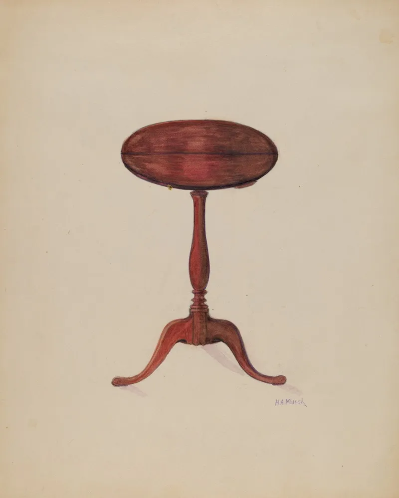 Tilt Top Table 4 by Herbert Marsh - Canvas Print