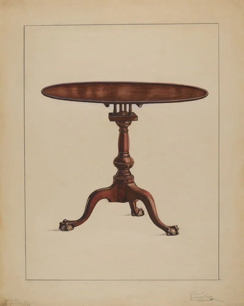 Tilt Top Table 7 by Rolland Livingstone - Canvas Print