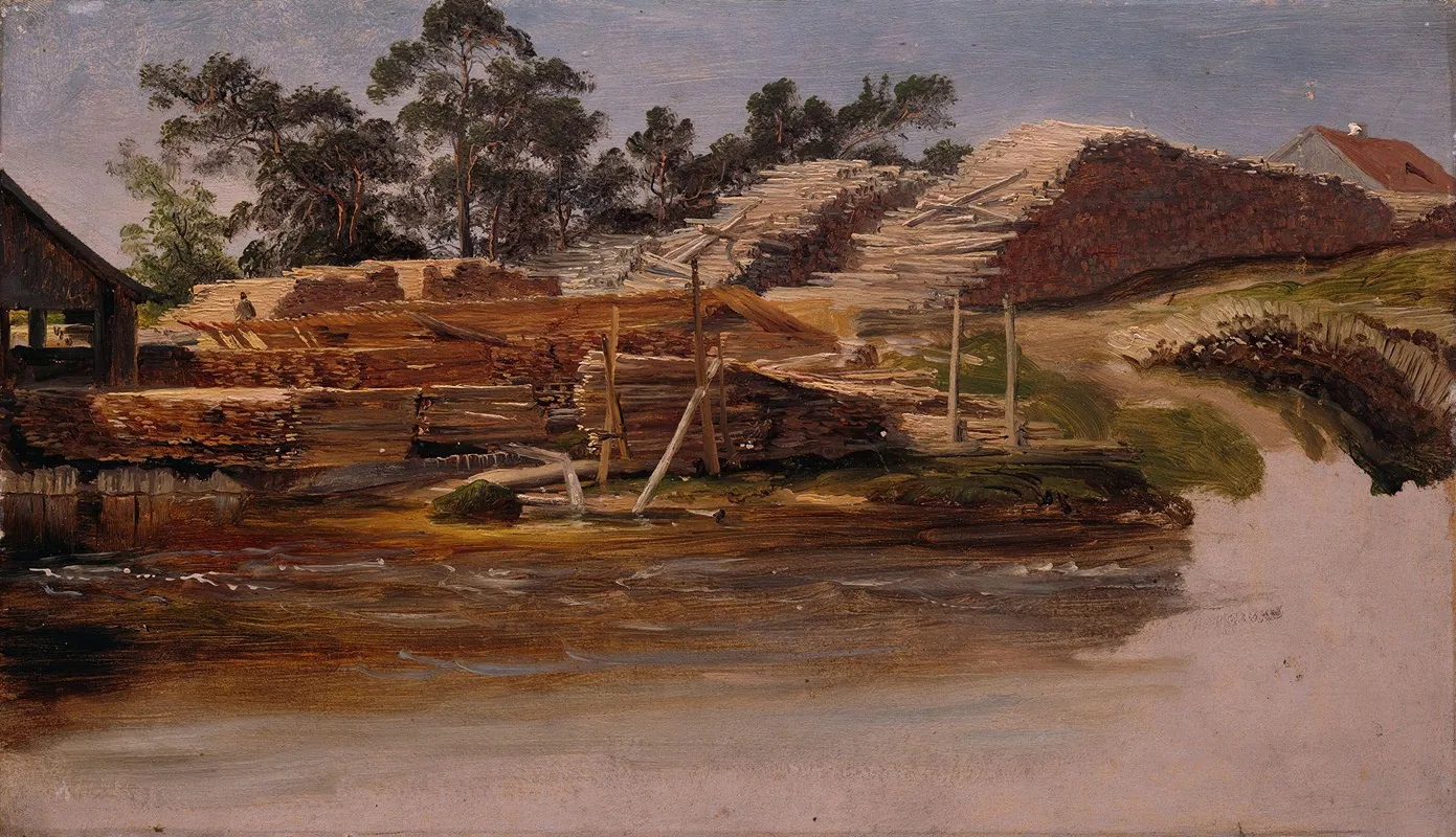Timber Yard by Thomas Fearnley - Canvas Print