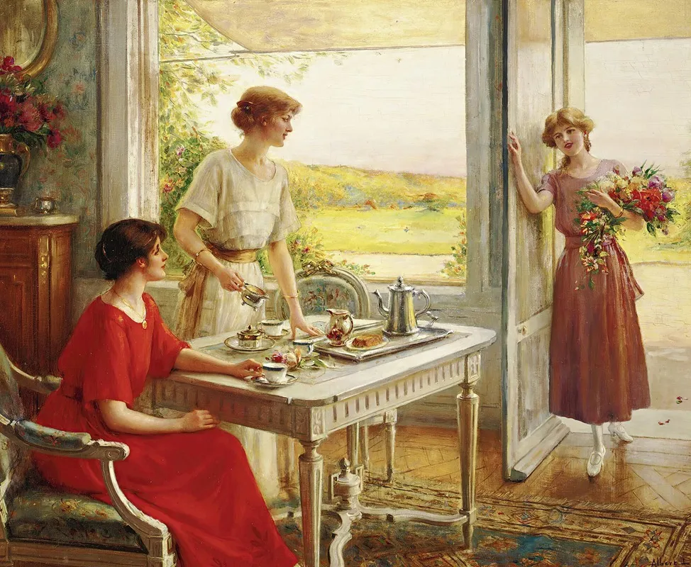 Time For Tea by Albert Lynch - Canvas Print