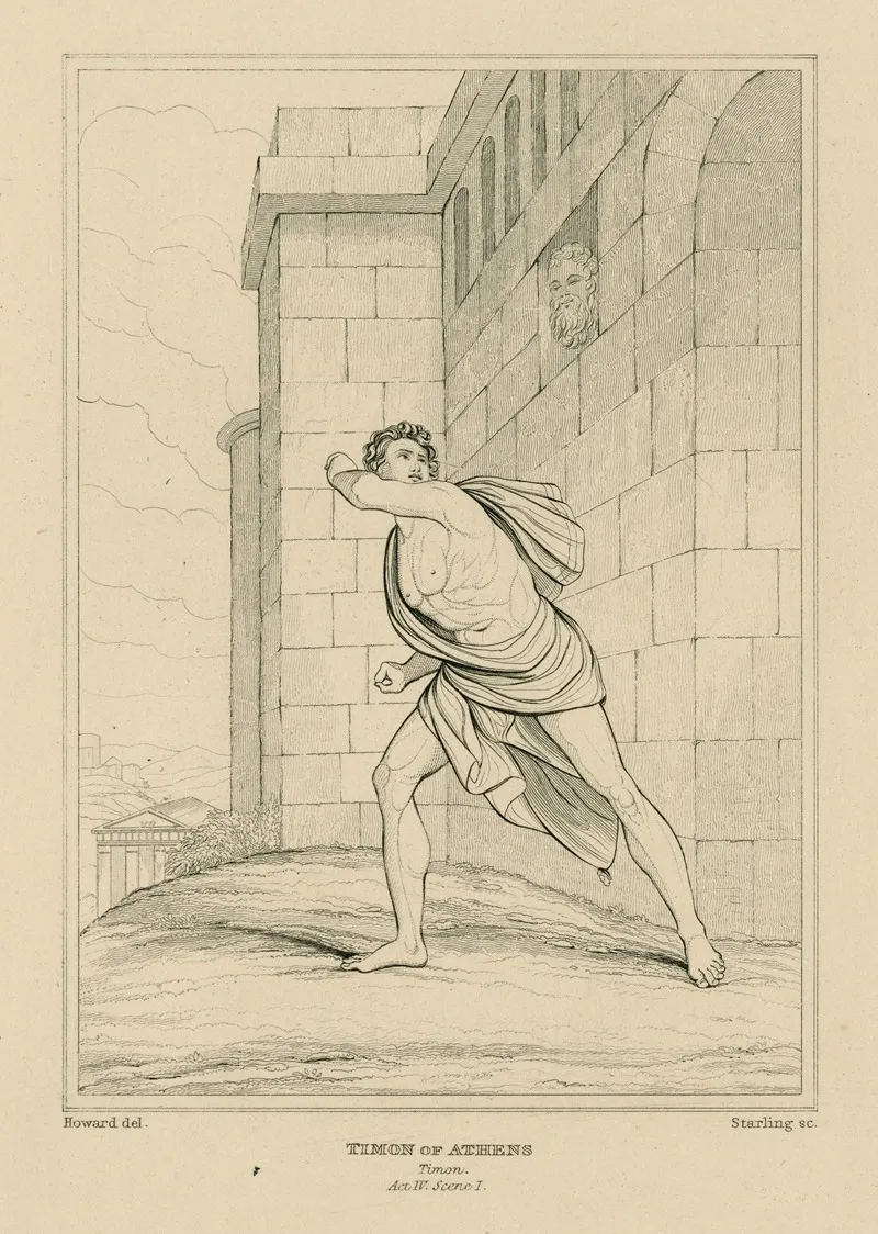 Timon Of Athens Act 4 Scene 1 Without The Walls Of Athens Timon by William Francis Starling - Canvas Print