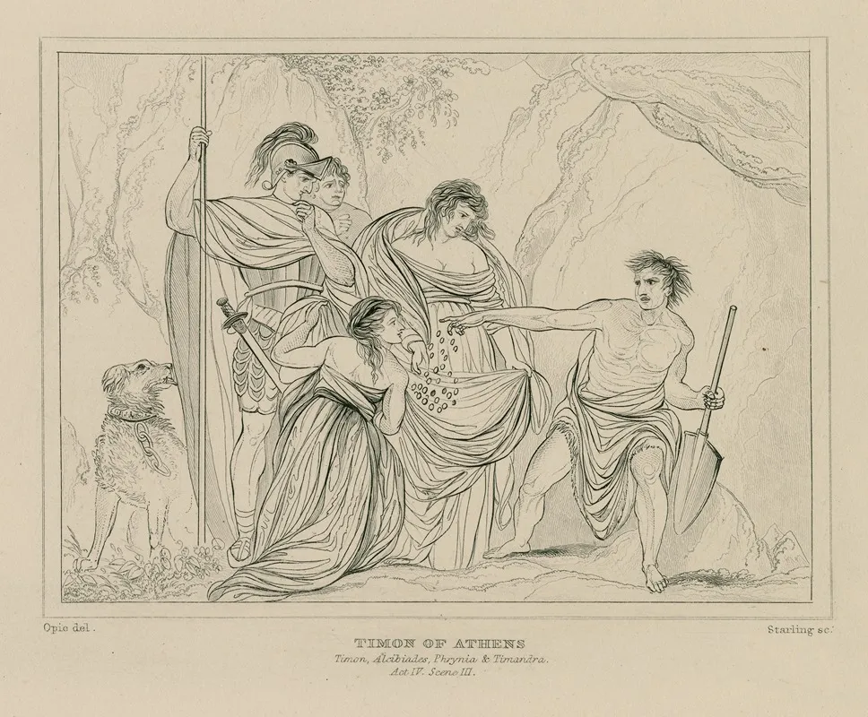 Timon Of Athens Timon Alcibiades Phrynia Timandra Act Iv Scene Iii by William Francis Starling - Canvas Print