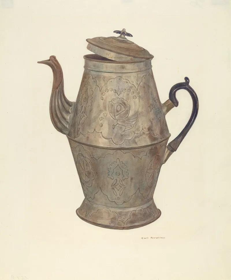 Tin Coffee Pot by Carl Strehlau - Canvas Print
