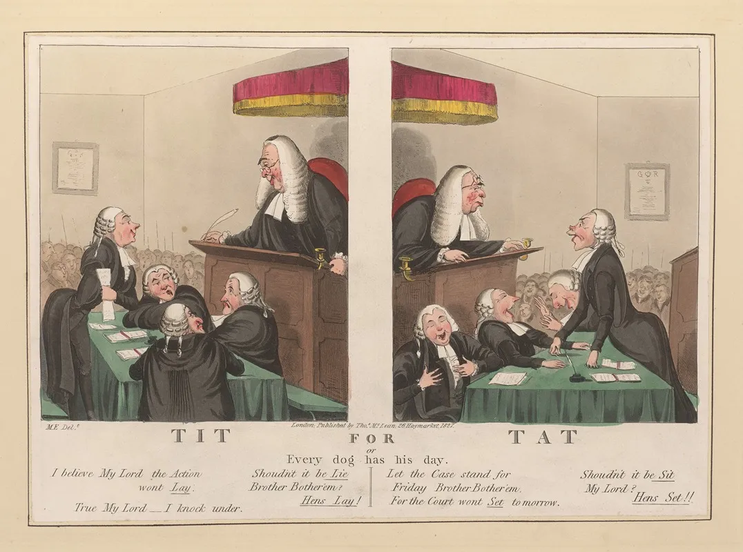 Tit For Tat by William Heath - Canvas Print