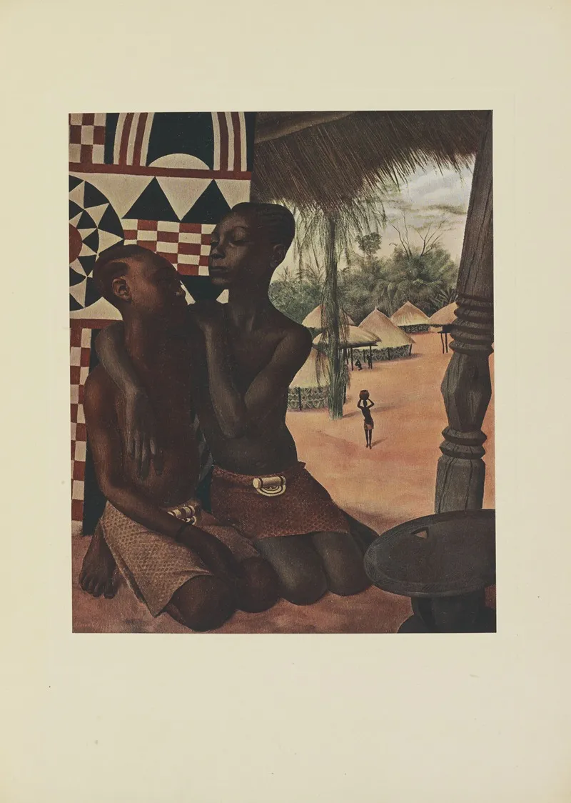 Titi Et Naranghe Filles Du Chef Eki Bondo Haut Ouelle by Alexandre Jacovleff - Canvas Print