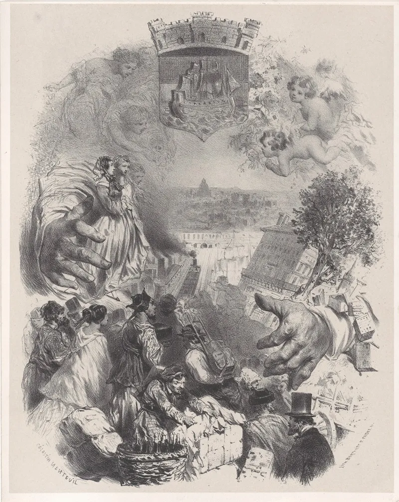 Title Page For Les Artistes Anciens Modernes Vol Ix by Celestin Nanteuil - Canvas Print