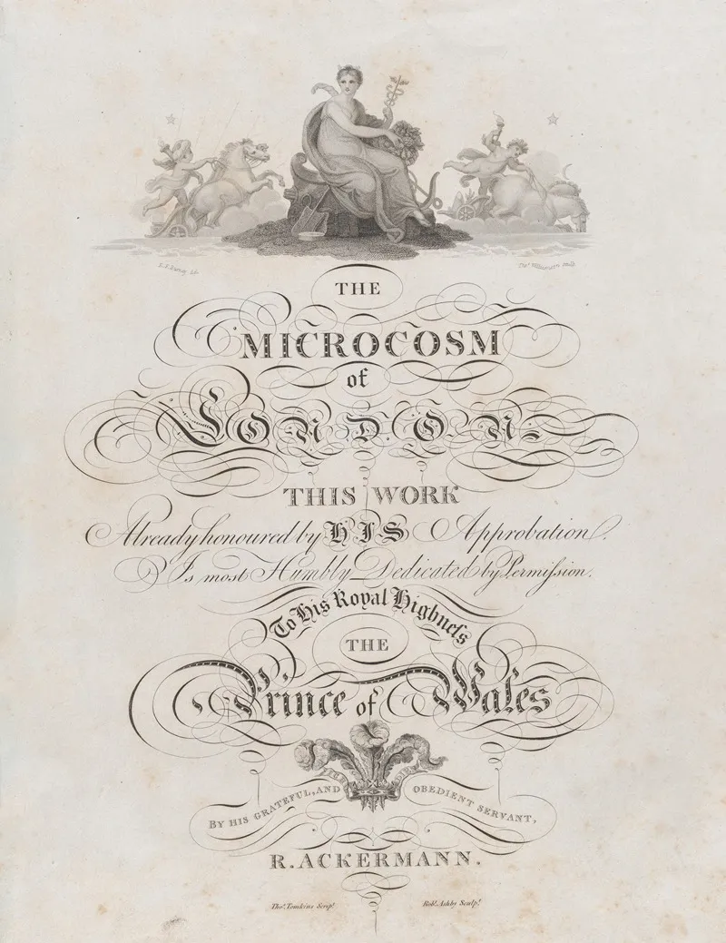 Title Page The Microcosm Of London by Thomas Tomkins - Canvas Print