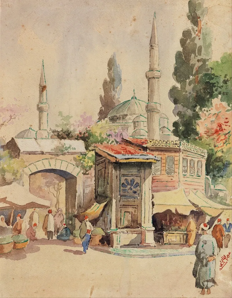 Title Unknown 2 by Abdul Qadir Al-Rassam - Canvas Print