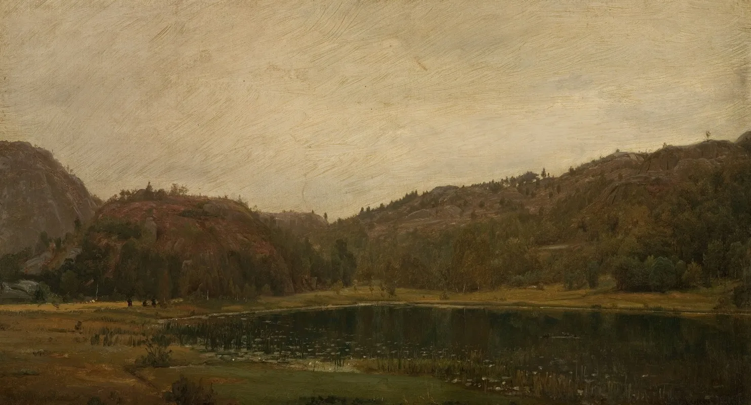 Tjern Ved Rolland Mandal by Amaldus Nielsen - Canvas Print