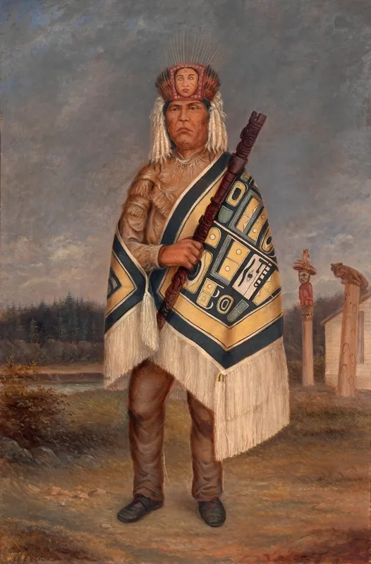 Tlinkit Indian by Antonio Zeno Shindler - Canvas Print