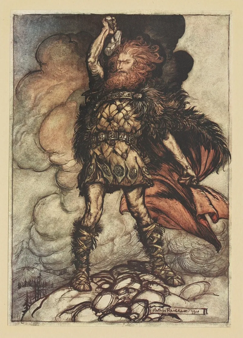 To My Hammers Swing Hitherward Sweep Vapours And Fogs by Arthur Rackham - Canvas Print