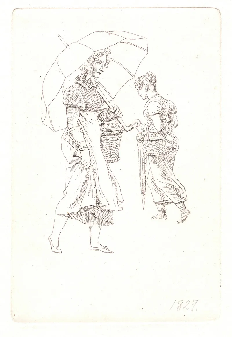 To Tjenestepiger I Regnvejr