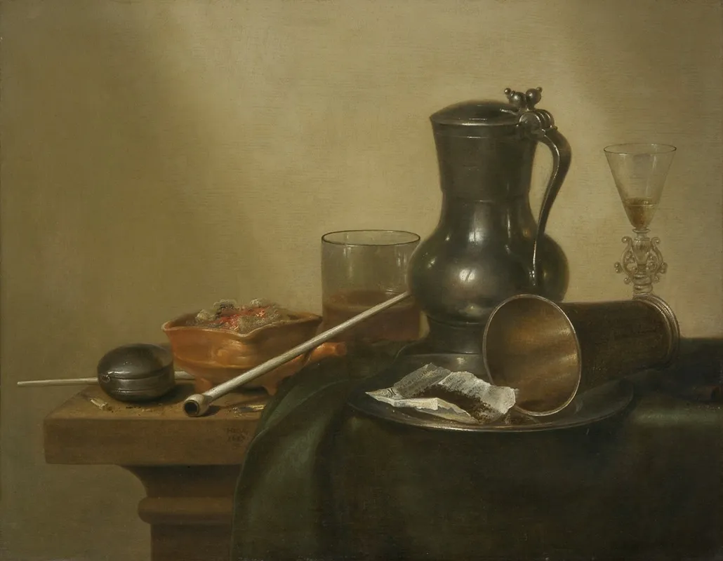 Tobacco Still Life by Willem Claesz Heda - Canvas Print